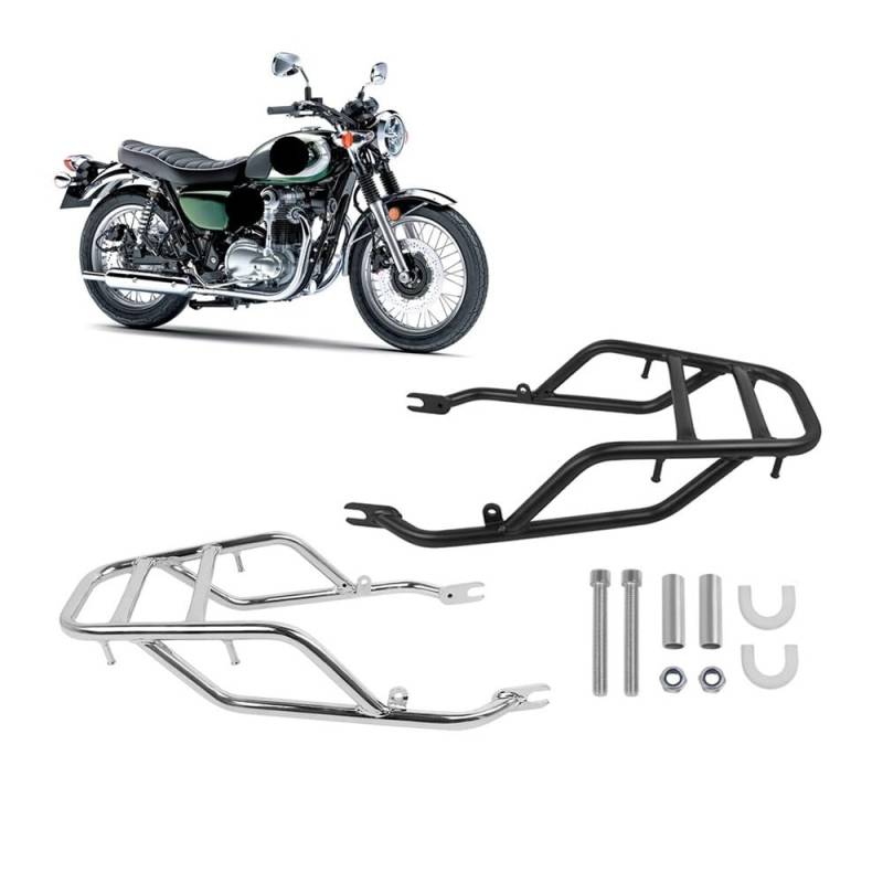 Motorrad-Gepäckträger Für Ka&wasaki Für W800 Für W650 Für W400 Motorrad-Heckgepäckträger Ablage und Rückenlehne Touring Tail Rail Cargo Carrier Hold Schwarz von NCPPIUIB