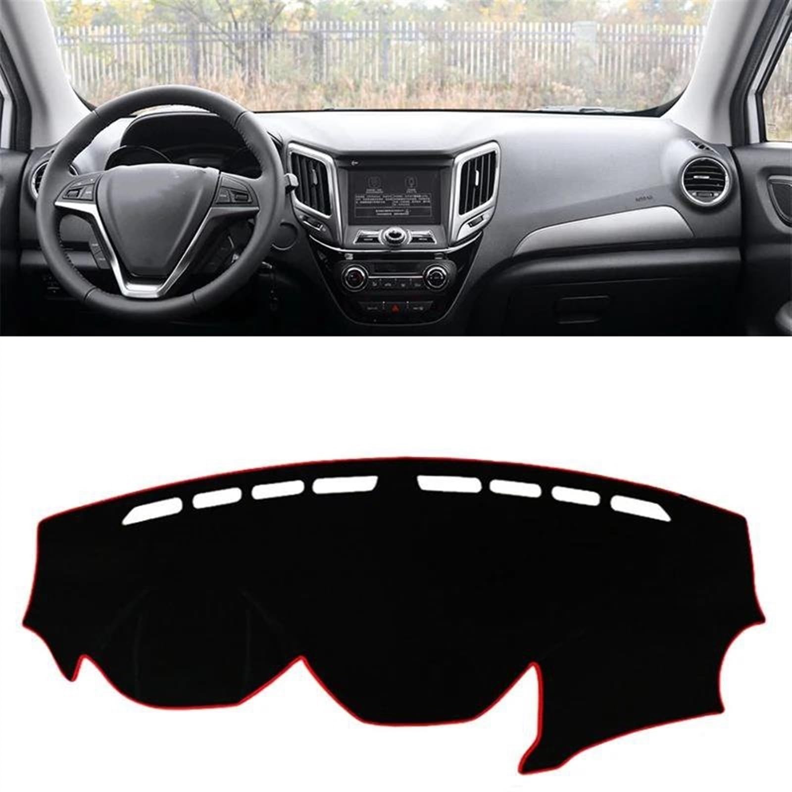 Armaturenbrett Abdeckung Für Changan CS15 2016 2017 2018 2019 2020 2021 2022 2023 Auto Dashboard Abdeckung Matte Dashboard Sonnenschutz Teppich Armaturenbrett Matte(A 2016-2018 Red) von NCTPICLC