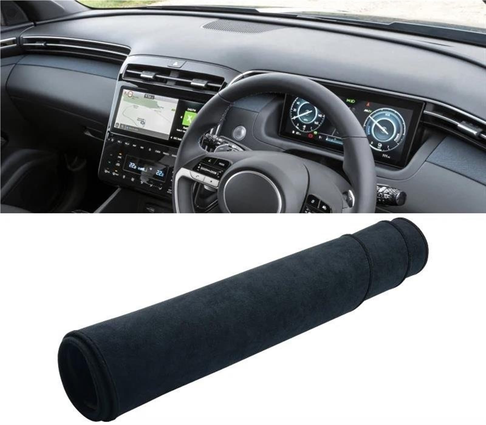 Armaturenbrett Abdeckung Für Hyundai Für Tucson NX4 2021 2022 2023 2024 Auto Armaturenbrett Abdeckung Matte rutschfeste Pad Instrumententafel Teppiche Armaturenbrett Matte(B RHD Black) von NCTPICLC