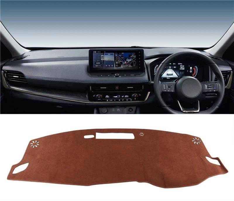 Armaturenbrett Abdeckung Für Nissan Für X-Trail T33 2021 2022 2023 2024 Auto-Armaturenbrett-Abdeckung Vermeiden Sie Lichtpad Sonnenschutzmatte Teppich Armaturenbrett Matte(B-RHD-Brown) von NCTPICLC