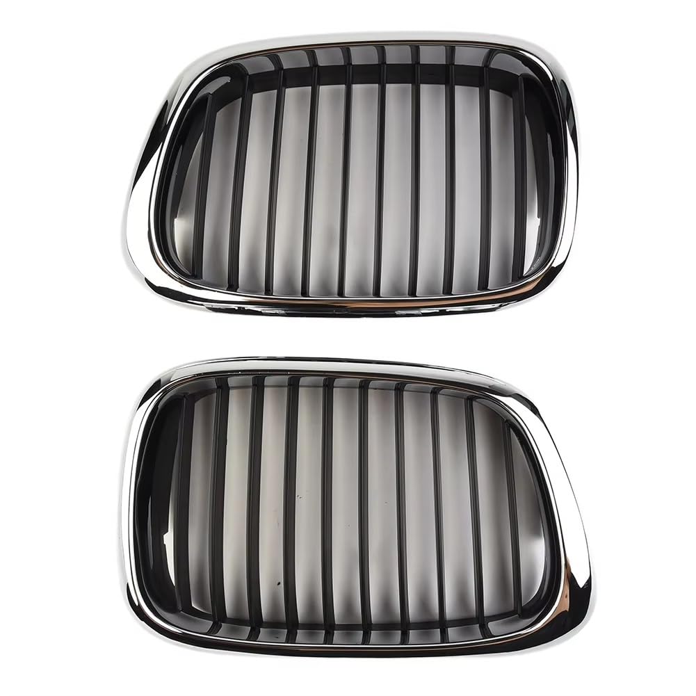 Auto Kühlergrill 1 Paar Gitter Für E39 5er 525 530 535 540 M5 1998 1999 2000 2001 2002 2003 Front Chrom Schwarz Kühlergrill Ersatz Auto Außenteile Sport Kühlergrill von NCTPICLC