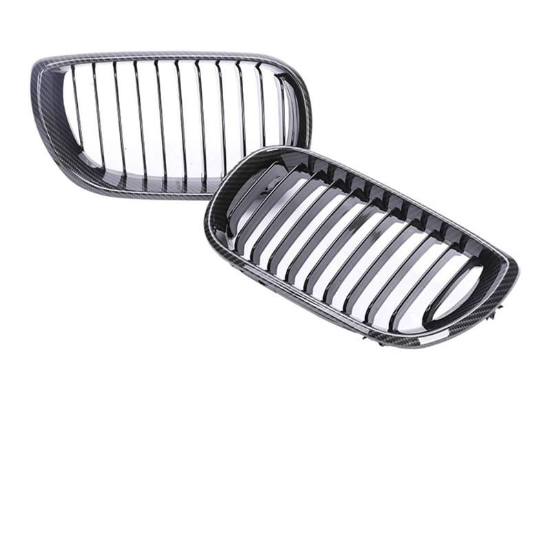 Auto Kühlergrill 2/4 Türen Grill Für 3er E46 2002 2003 2004 2005 Frontstoßstange Niere Armaturenbrett Air Center Racing Schwarz Chrom Grill Haube Teile Sport Kühlergrill(2-Single Carbo 02-05) von NCTPICLC