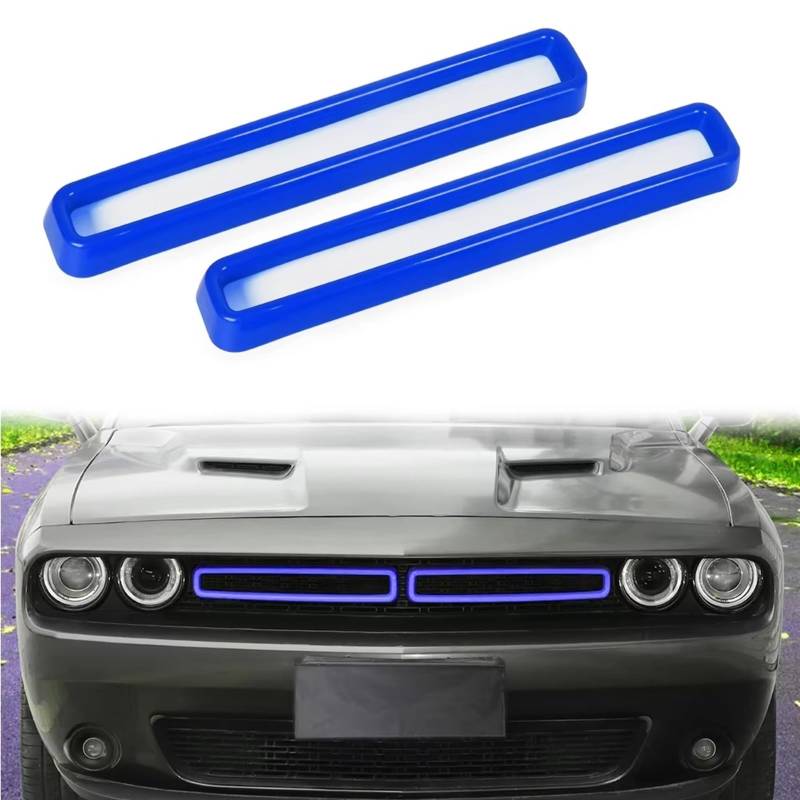 Auto Kühlergrill 2 Stück Frontgrill Grilleinsätze Abdeckleiste Schwarz Rot Blau Gelb Für Dodge Für Challenger 2015 2016 2017 2018 2019 2020 2021 2022 Sport Kühlergrill(Blau) von NCTPICLC