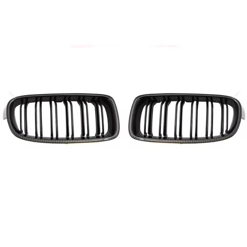 Auto Kühlergrill ABS Auto Front Niere Grille Dual Lamellen Grille Für F30 F31 F35 2012-2018 320i 325i 328i 2011 2012 2013 2014 2015 2016 2017 2018 Auto Zubehör Sport Kühlergrill(Double Line Carbon) von NCTPICLC