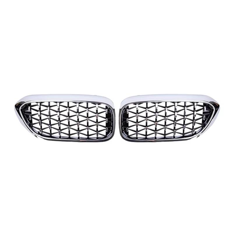 Auto Kühlergrill Auto Diamant Grills Für G30 G31 G38 5 Serie 525i 528i 530i 540i 2017 2018 2019 2020 Front Niere Grill Auto Styling Sport Kühlergrill(All Silver) von NCTPICLC