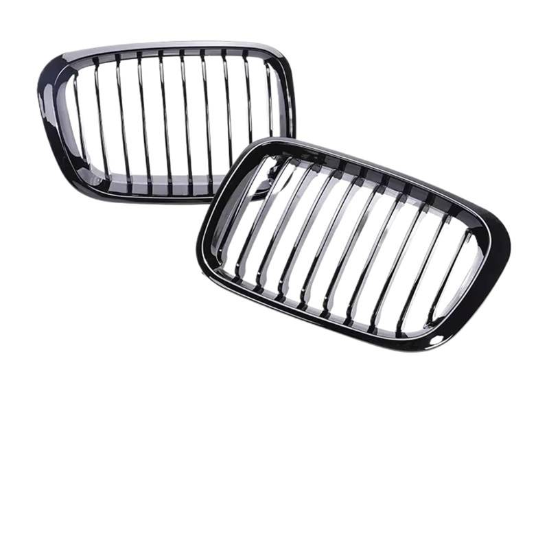 Auto Kühlergrill Auto Front Niere Grill Für 3-Serie E46 Grill 1998 1999 2000 2001 2/4 Türen 318i 320i 325i 330i Glanz Schwarz Racing Grille Zubehör Sport Kühlergrill(4 Single Gloss Black) von NCTPICLC