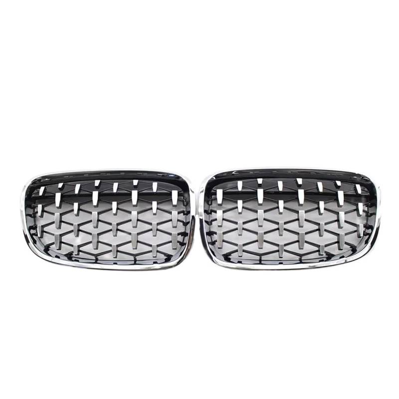 Auto Kühlergrill Auto-Frontgrill, Glänzend Schwarz, Vorne Im Diamant-Stil, Grillzubehör Für 1er F20 M140i 118d F21 2012 2013 2014 Sport Kühlergrill(Diamond-Silver) von NCTPICLC