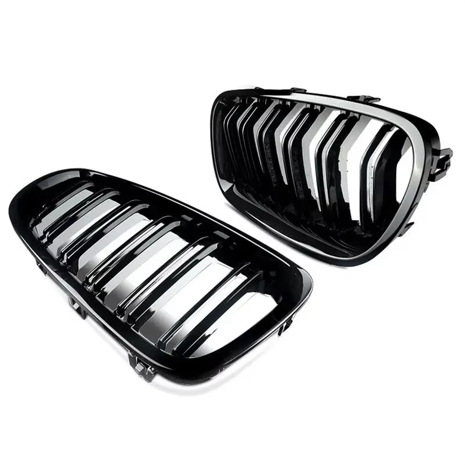 Auto Kühlergrill Auto Glänzend Schwarz Nierengrill Dual Lamellen Racing Grill Für 5er F10 F11 F18 520d 530d 540i 2010–2017 Ersatzteil Sport Kühlergrill(Glossy Black) von NCTPICLC