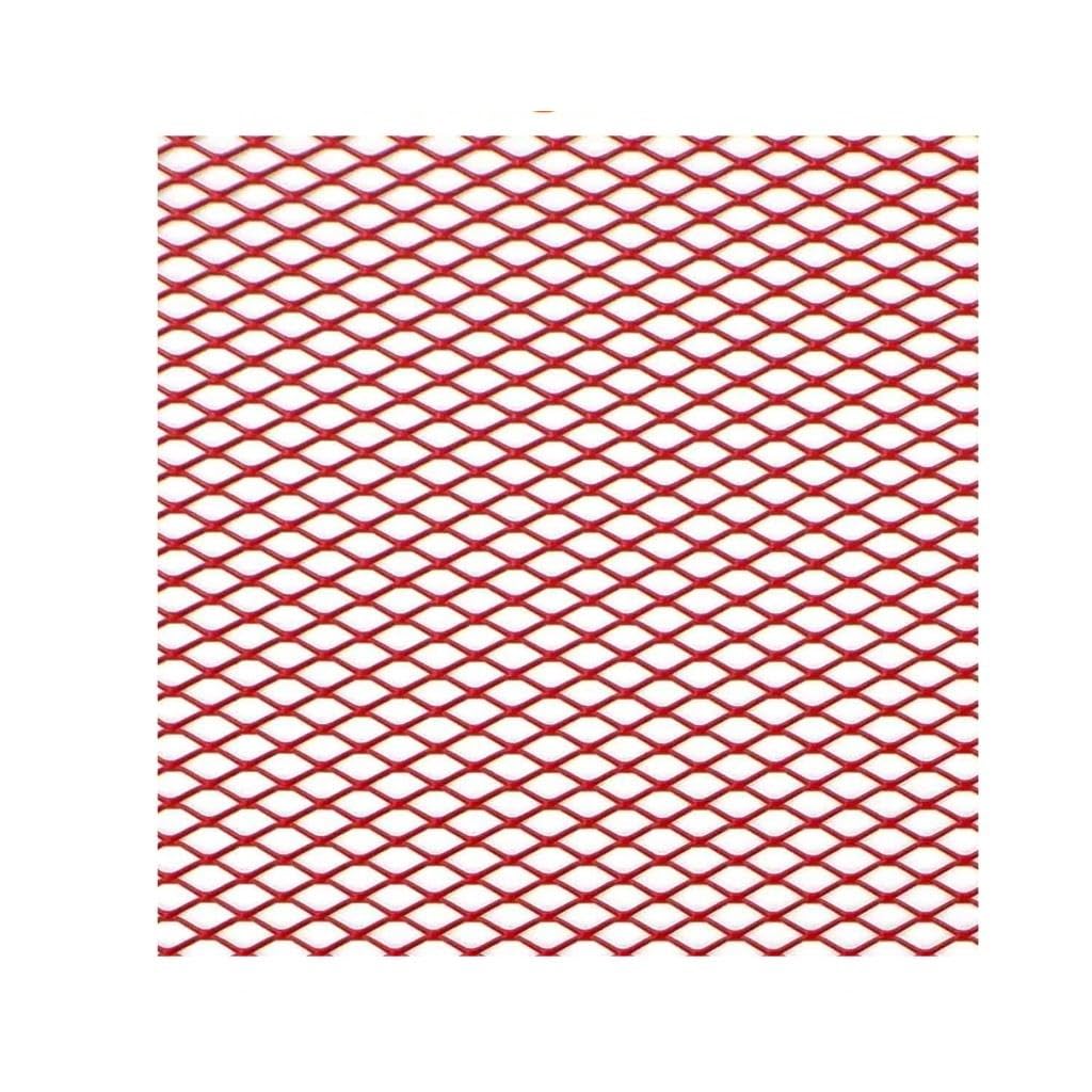 Auto Kühlergrill Auto Stoßstange Grille100x33cm Aluminium Legierung Rhombischen Grill Mesh Blatt Auto Gitter Belüftung Grille Für Autoscooter Zubehör Sport Kühlergrill(Red Hexagon 7x14mm) von NCTPICLC