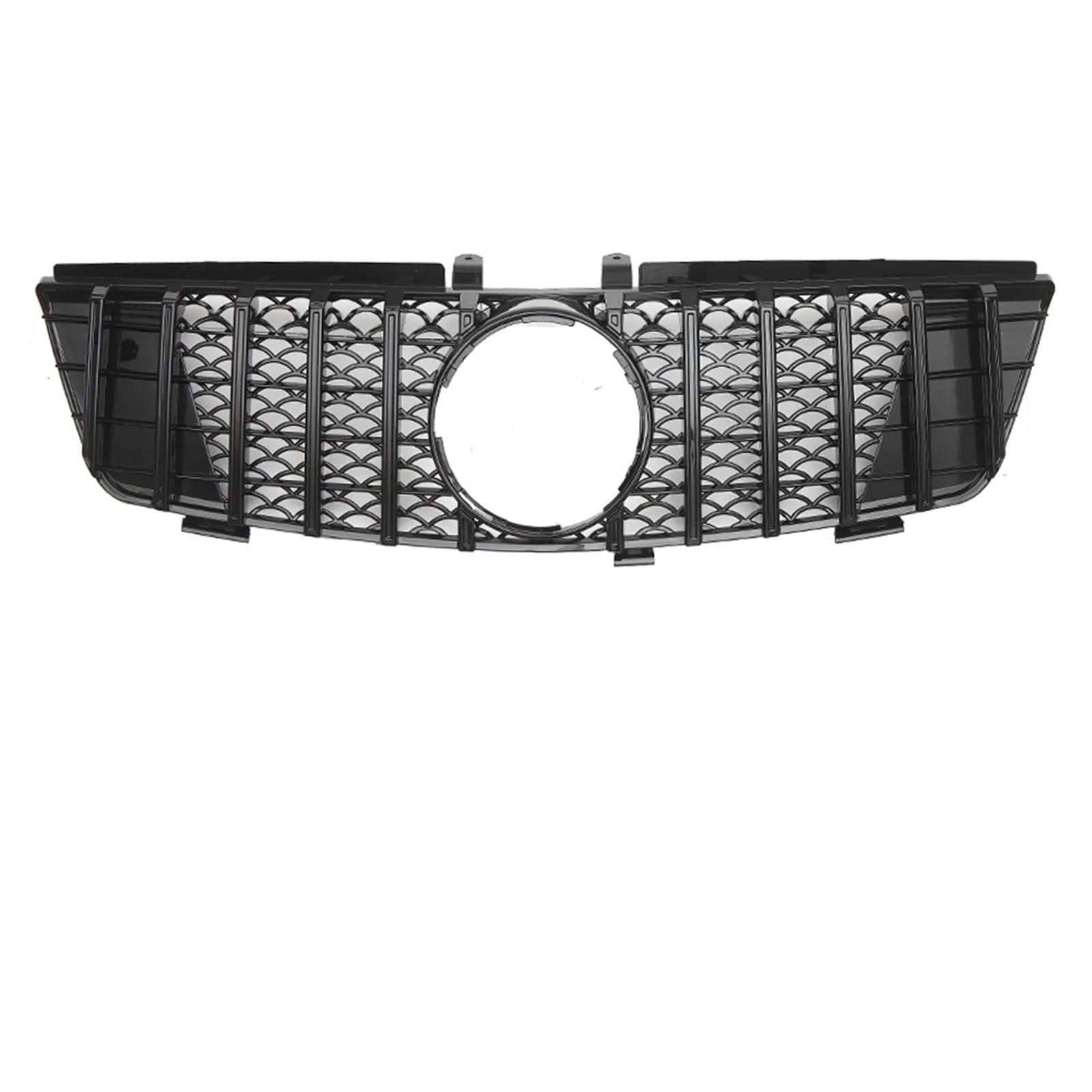 Auto Kühlergrill Chrom Silber Für AMG Style Front Racing Grille Frontstoßstangengrill Für Benz ML-Klasse W164 2005 2006 2007 2008 ML320 ML350 ML500 Sport Kühlergrill(GT-Chrome Black) von NCTPICLC