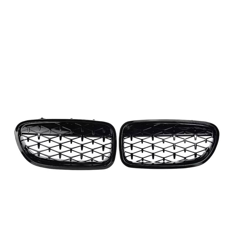 Auto Kühlergrill Diamant-Stil Auto-Frontgrill Für 5er F10 Grill F11 F18 2010 2011 2012 2013 2014 2015 2016 2017, Glänzend Schwarz, Renngrill, Autozubehör Sport Kühlergrill(Full Black) von NCTPICLC