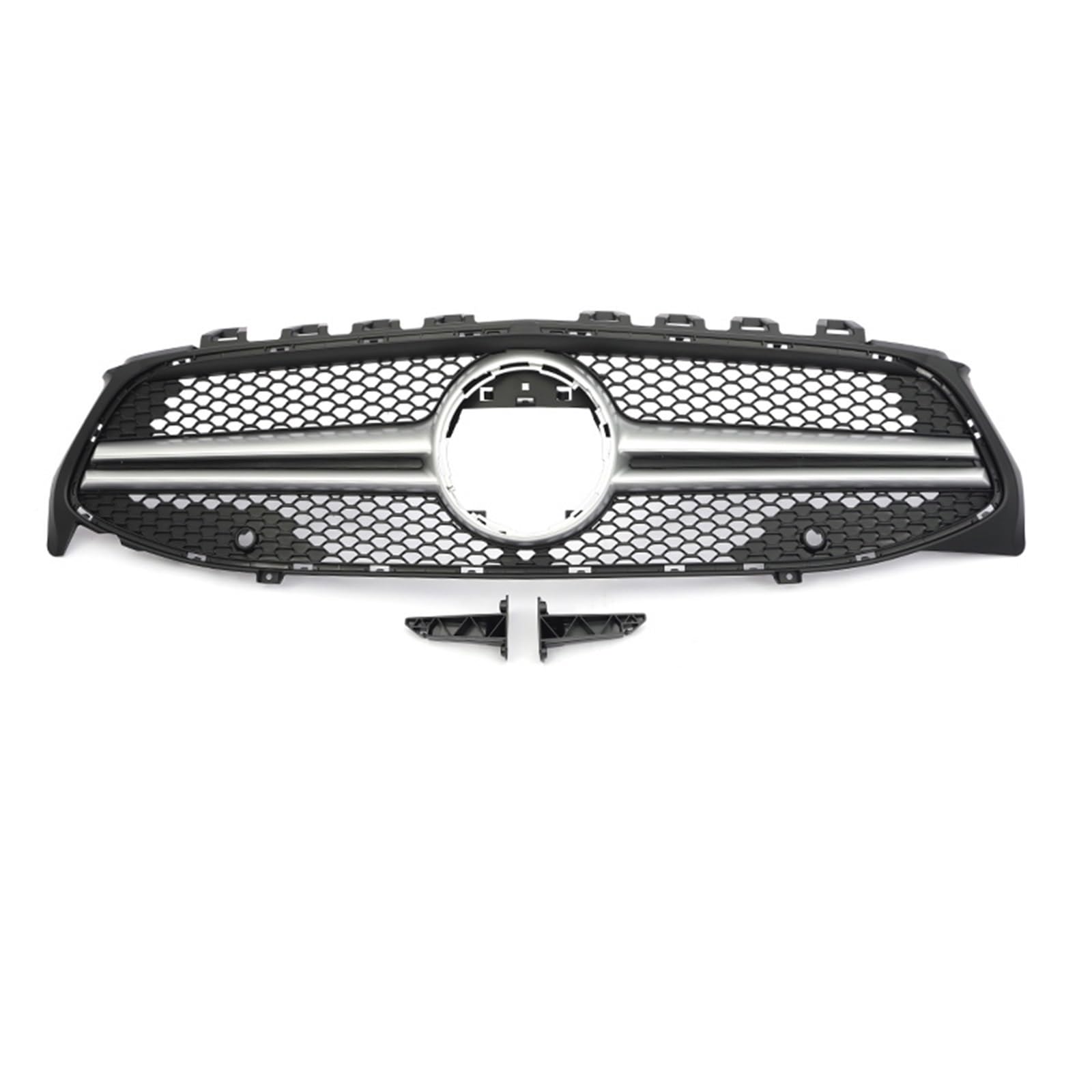 Auto Kühlergrill Frontstoßstange GT Diamond Für AMG Grill Für Benz Für CLA W118 CLA180 CLA200 CLA250 CLA260 CLA45 2019–2024, Schwarz-silberner Facelift-Grill Sport Kühlergrill(CLA35 Sliver Without) von NCTPICLC