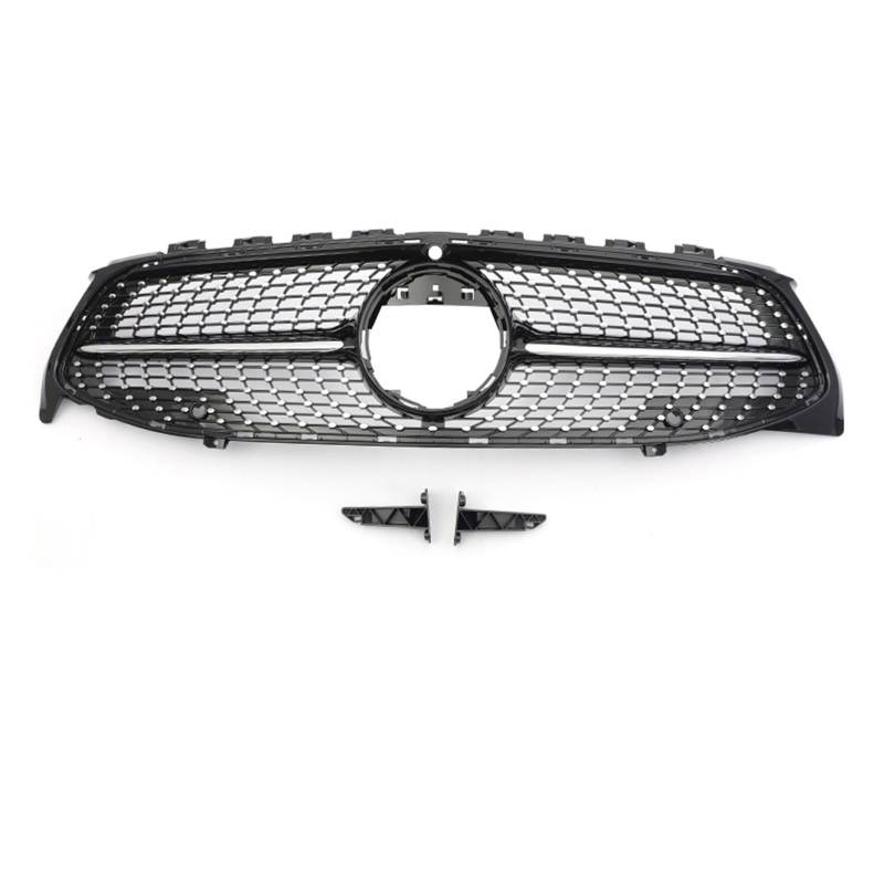 Auto Kühlergrill Frontstoßstange GT Diamond Für AMG Grill Für Benz Für CLA W118 CLA180 CLA200 CLA250 CLA260 CLA45 2019–2024, Schwarz-silberner Facelift-Grill Sport Kühlergrill(Diamond Black with) von NCTPICLC