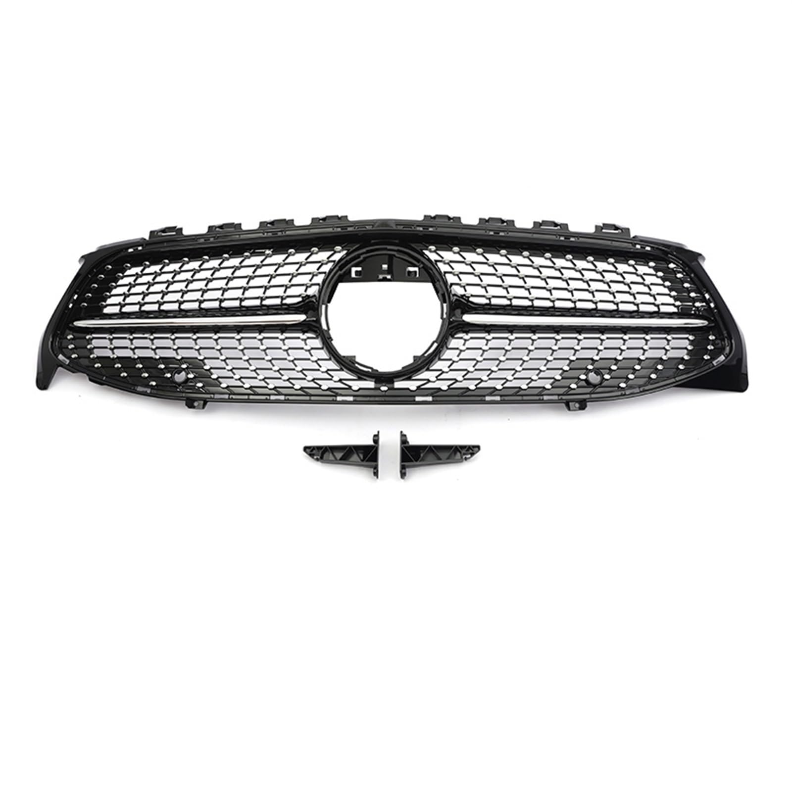 Auto Kühlergrill Frontstoßstange GT Diamond Für AMG Grill Für Benz Für CLA W118 CLA180 CLA200 CLA250 CLA260 CLA45 2019–2024, Schwarz-silberner Facelift-Grill Sport Kühlergrill(Diamond Black WO) von NCTPICLC