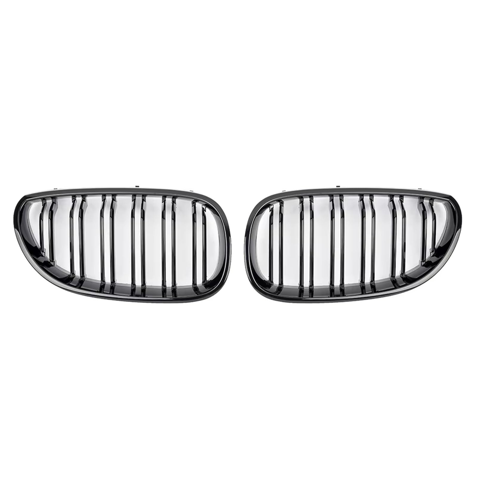 Auto Kühlergrill Frontstoßstange Nierengitter Grill Haube Netz Doppellinie Für E60 M5 E61 520i 545i 550i 535i 2003-2009 5er Refit Body Kit Sport Kühlergrill(Glossy Black) von NCTPICLC