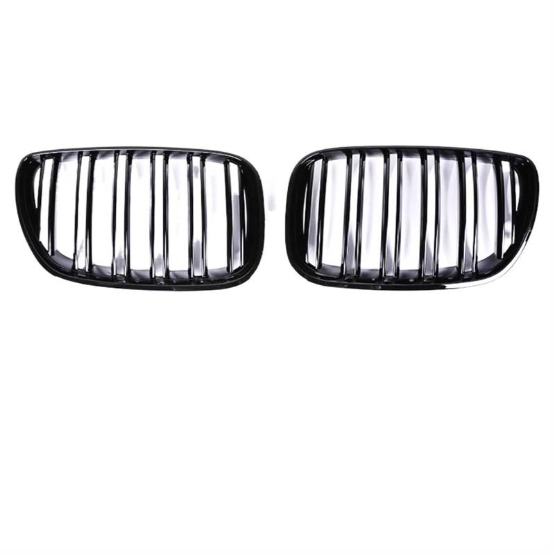 Auto Kühlergrill Frontstoßstange Nierengitter Kohlefaser Heizkörper Schwarz Glänzend Racing Grills Abdeckung Für X5 E53 X5M 2003 2004 2005 2006 Sport Kühlergrill(Dual Black 03-06) von NCTPICLC