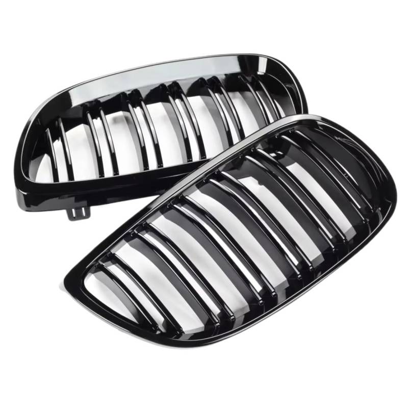 Auto Kühlergrill Frontstoßstangen-Nierengrill Für E92 E93 M3 2006 2007 2008 2009 2010 2011 2012 2013, Glänzend Schwarz, Dual-Line-Grill, Renngitter, Ersatzteil Sport Kühlergrill von NCTPICLC