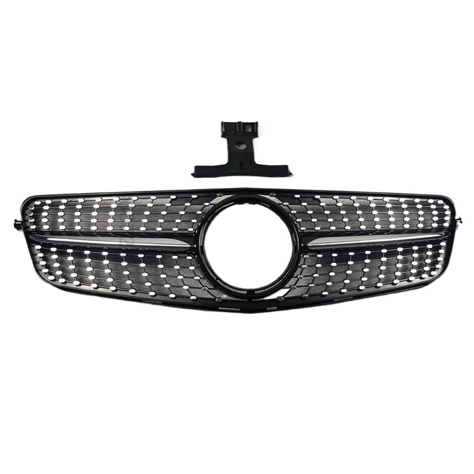 Auto Kühlergrill Frontstoßstangengrill Haubengrill Für Benz C W204 C43 2007 2008 2009 2010 2011 2012 2013 2014 C180 C200 C250 C300 Für AMG Für GT Diamond Tuning Sport Kühlergrill(Diamond Glossy Black) von NCTPICLC