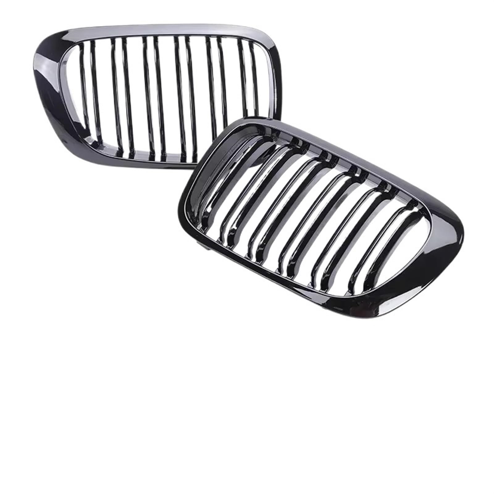 Auto Kühlergrill Für 3er E46 318i 320i 325i 330i 1998 1999 2000 2001 2/4 Türen Glänzend Schwarz Auto Vorne Niere Grill Racing Grille Zubehör Sport Kühlergrill(2 Dual Gloss Black) von NCTPICLC