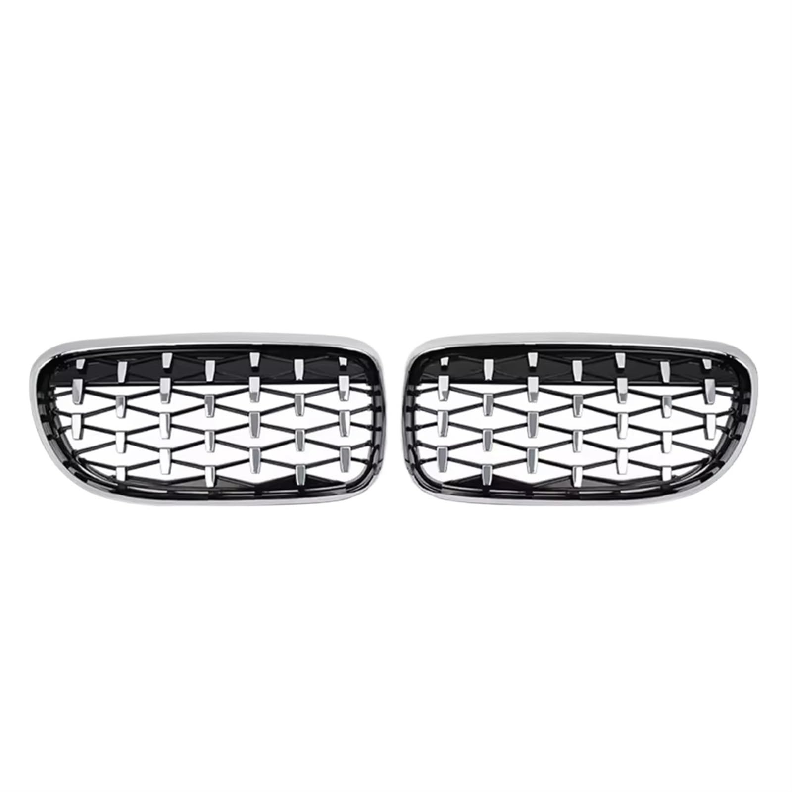 Auto Kühlergrill Für 3er E90 E91 2009 2010 2011 2012 Single Line Style Glänzend Schwarz Dual Slats Grilles Diamonds Style Frontstoßstangengitter Sport Kühlergrill(Diamond-Silver) von NCTPICLC