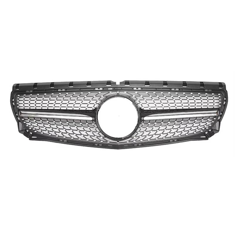 Auto Kühlergrill Für Benz B-Klasse W246 2012 2013 2014 B180 B200 B250 Chrom Silber Diamanten Stil Grille Glänzend Schwarz Für GTR Front Stoßstange Grille Sport Kühlergrill(Diamonds-Black) von NCTPICLC