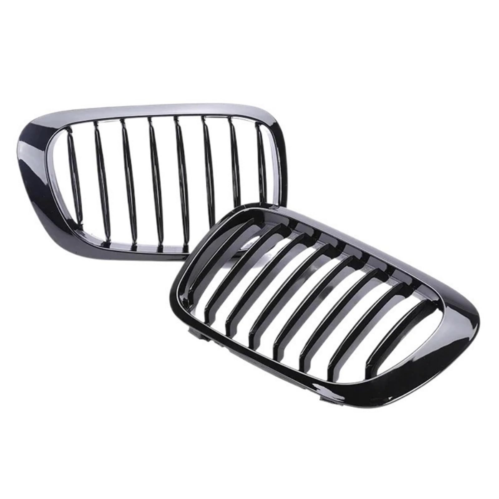 Auto Kühlergrill Grill Für 3er E46 318i 320i 325i 330i 1998 1999 2000 2001 2/4 Türen Auto Vorne Nierengrill Glänzend Schwarz Racing Grille Zubehör Sport Kühlergrill(2 Single Gloss Black) von NCTPICLC