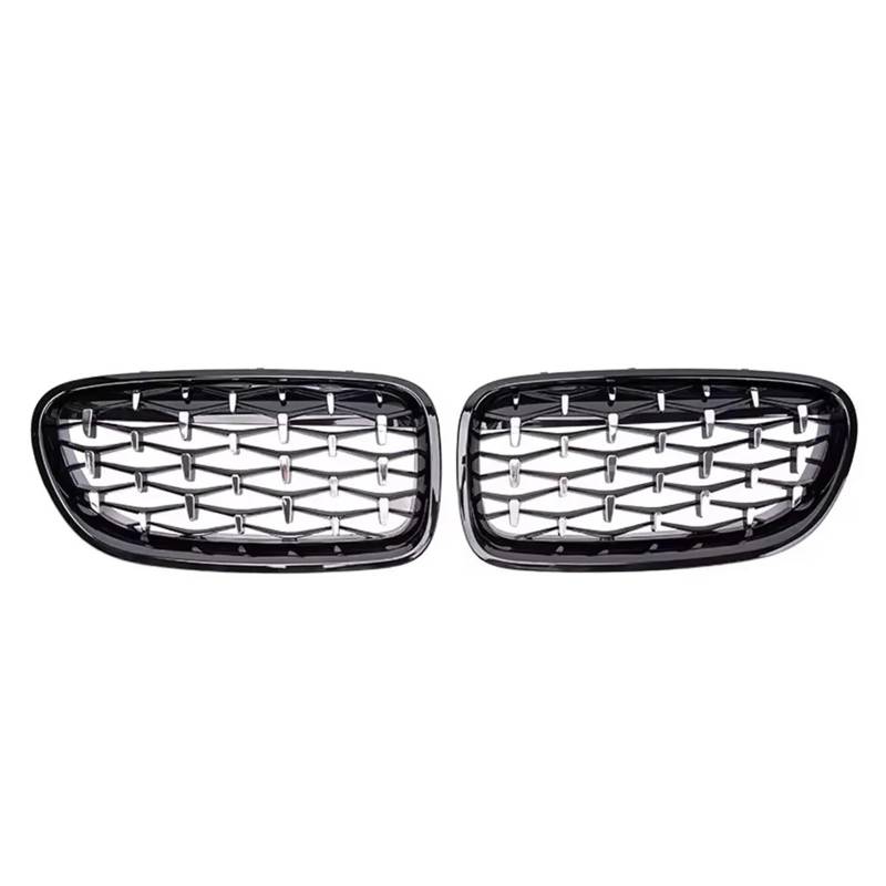 Auto Kühlergrill Obere Renngitter Im Silbernen Diamanten-Stil Für 5er F10 F11 F18 2010–2017 528i 535i Frontstoßstange Mit Zwei Lamellen Sport Kühlergrill(Diamond-Chrome Black) von NCTPICLC