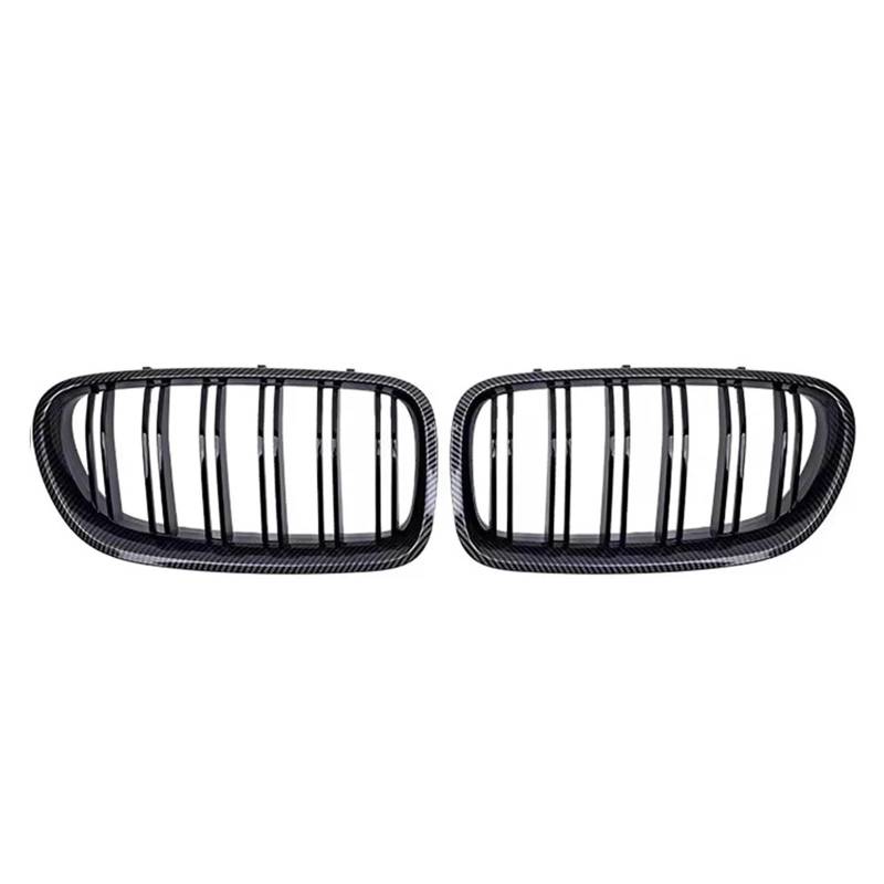 Auto Kühlergrill Obere Renngitter Im Silbernen Diamanten-Stil Für 5er F10 F11 F18 2010–2017 528i 535i Frontstoßstange Mit Zwei Lamellen Sport Kühlergrill(Double-Carbon Look) von NCTPICLC