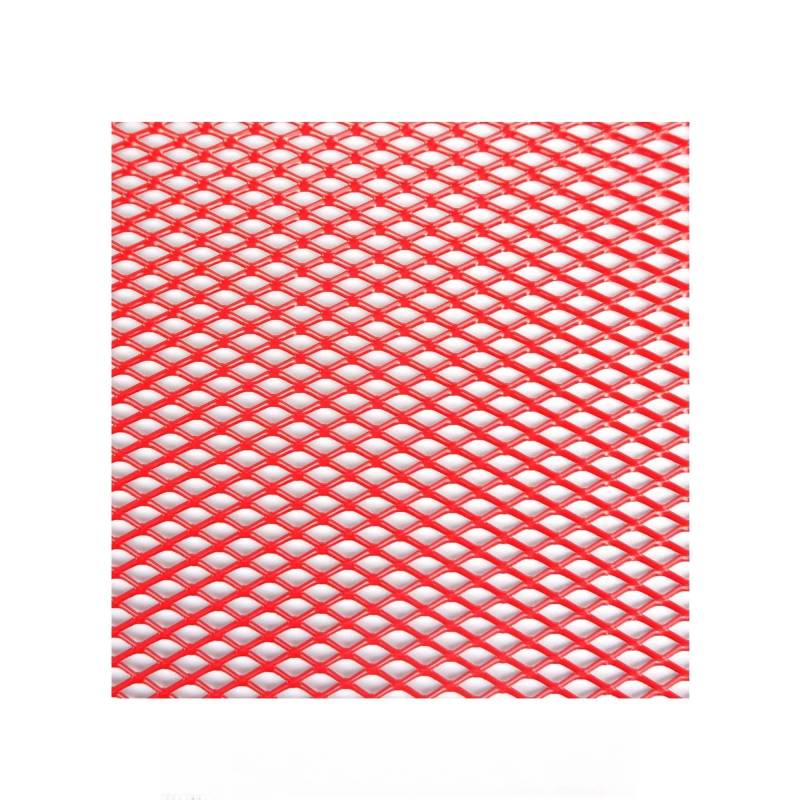 Auto Kühlergrill Universal 100x33cm Diamant Loch Aluminium Racing Auto Stoßstange Grille Grill Mesh Net Vent Schwarz Silber Rot Blau Tuning Sport Kühlergrill(Red 4x8mm) von NCTPICLC