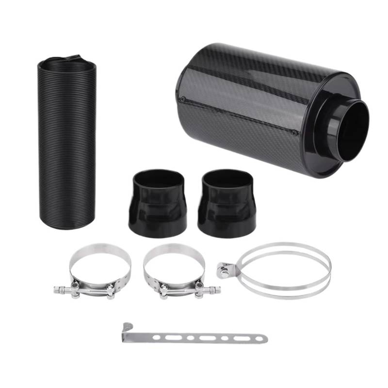 Luftansaugrohr Lufteinlass Universal 1set 76mm 3 Zoll Auto Kaltluftfilter Carbon Fibre Feed Geschlossenen Intake Induktion Rohr Schlauch Kit Lufteinlassschlauch von NCTPICLC