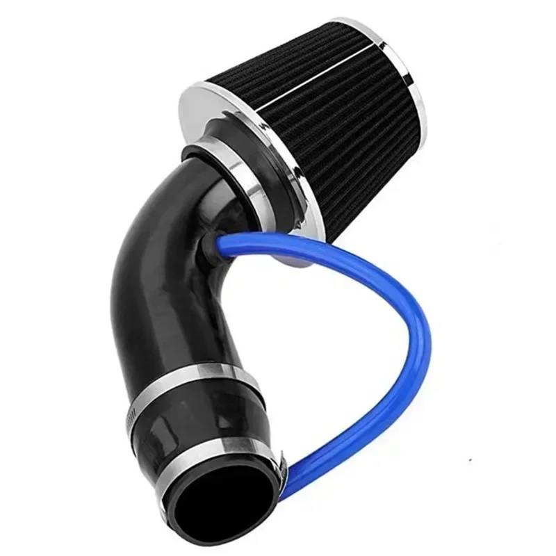 Luftansaugrohr Lufteinlass Universal 76mm/3 Zoll Pilz Header Auto Cold Air Intake Kit Umwandlung Aluminium Rohr Kit Lufteinlassschlauch(Schwarz) von NCTPICLC