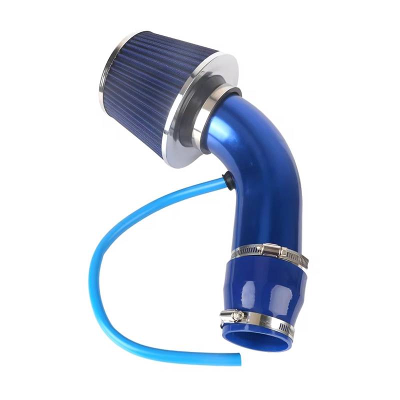 Luftansaugrohr Lufteinlass Universal Aluminium Auto Cold Air Intake System 76mm/3 Zoll Mit Luftfilter Turbo Induktion Rohr Rohr Kit Auto Zubehör Lufteinlassschlauch(Blau) von NCTPICLC