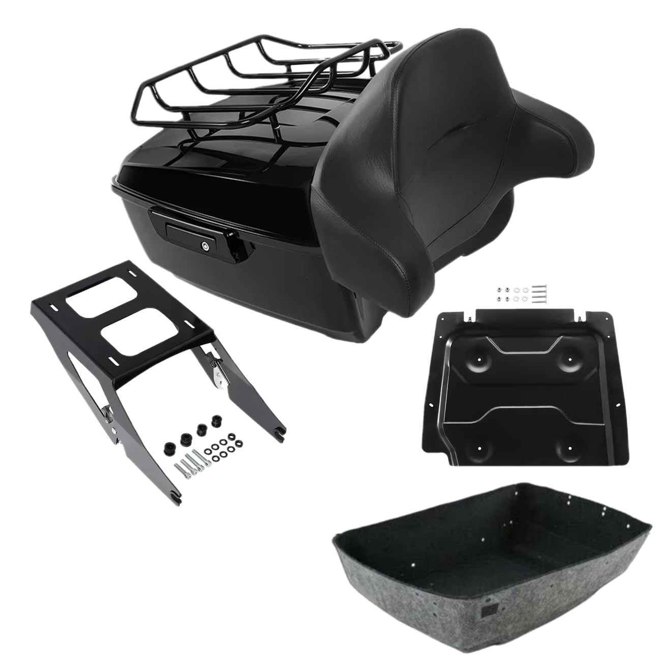 Motorrad Gepäckträger Motorrad King Pack Stamm Pad Top Mount Rack Platte Für Tour Für Pak Für Sport Für Glide Für FLSB 2018 2019 2020 2021 2022 2023 2024 Motorrad Gepäckträger Hinten(With Base Plate b von NCTPICLC