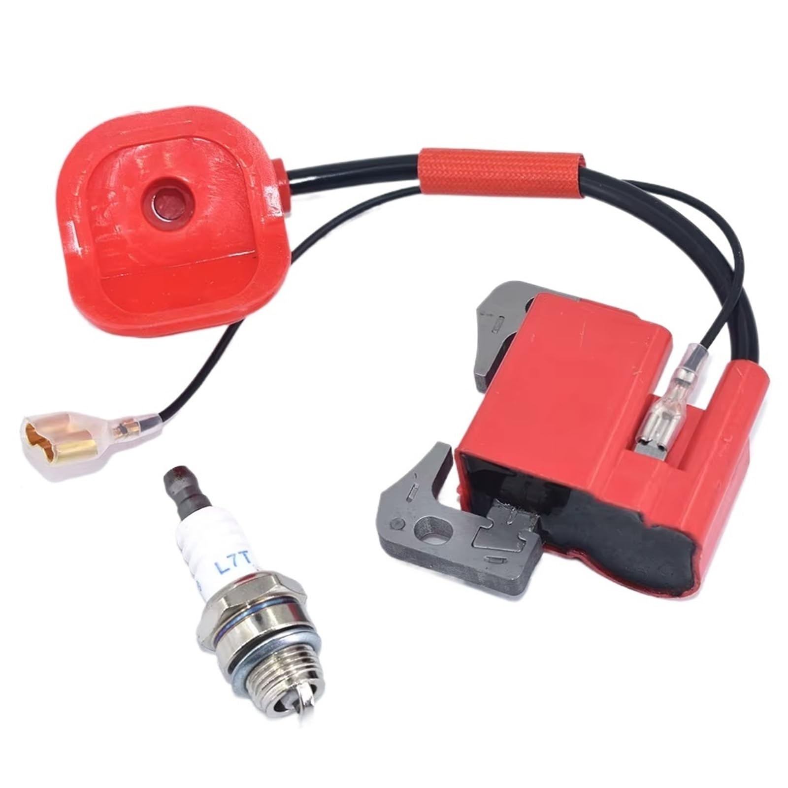 Zündspule Zündungen Leistung Rote ZÜNDSPULE Für 43cc 47cc 49cc Für Mini Quad Pocket Dirt Bike ATV 2-Hub Motor Teil Mit L7T Zündkerze Motorzündspule(Spark Plug and Coil) von NCTPICLC