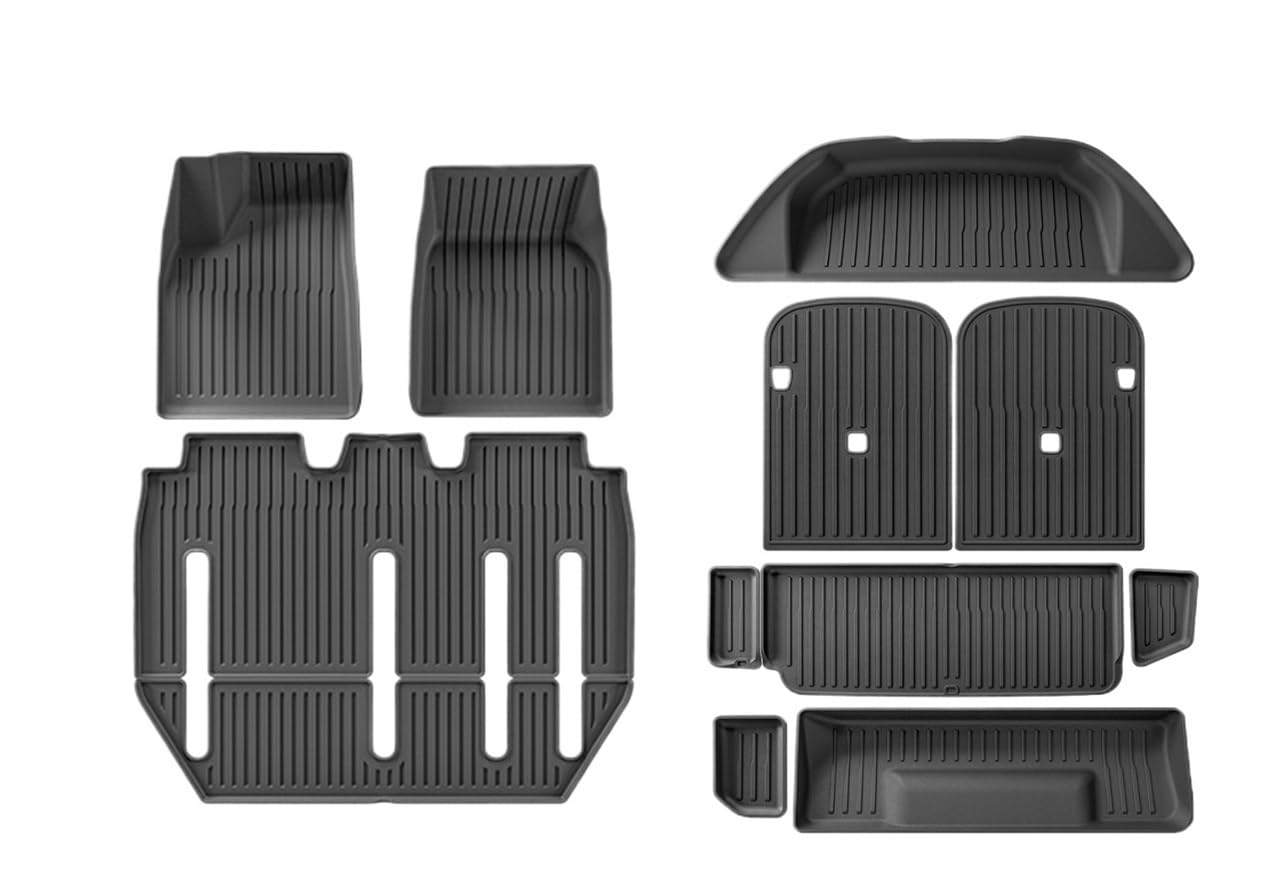 Volle Umgeben Kofferraummatte Für Modell X 2024 2023 2022 5 6 7 Sitzer Auto-Fußmatten, Komplettes Set, Bodenbeläge, Rücksitzbezug, Kofferraummatten Und Laderaumauskleidungen von NCVCB