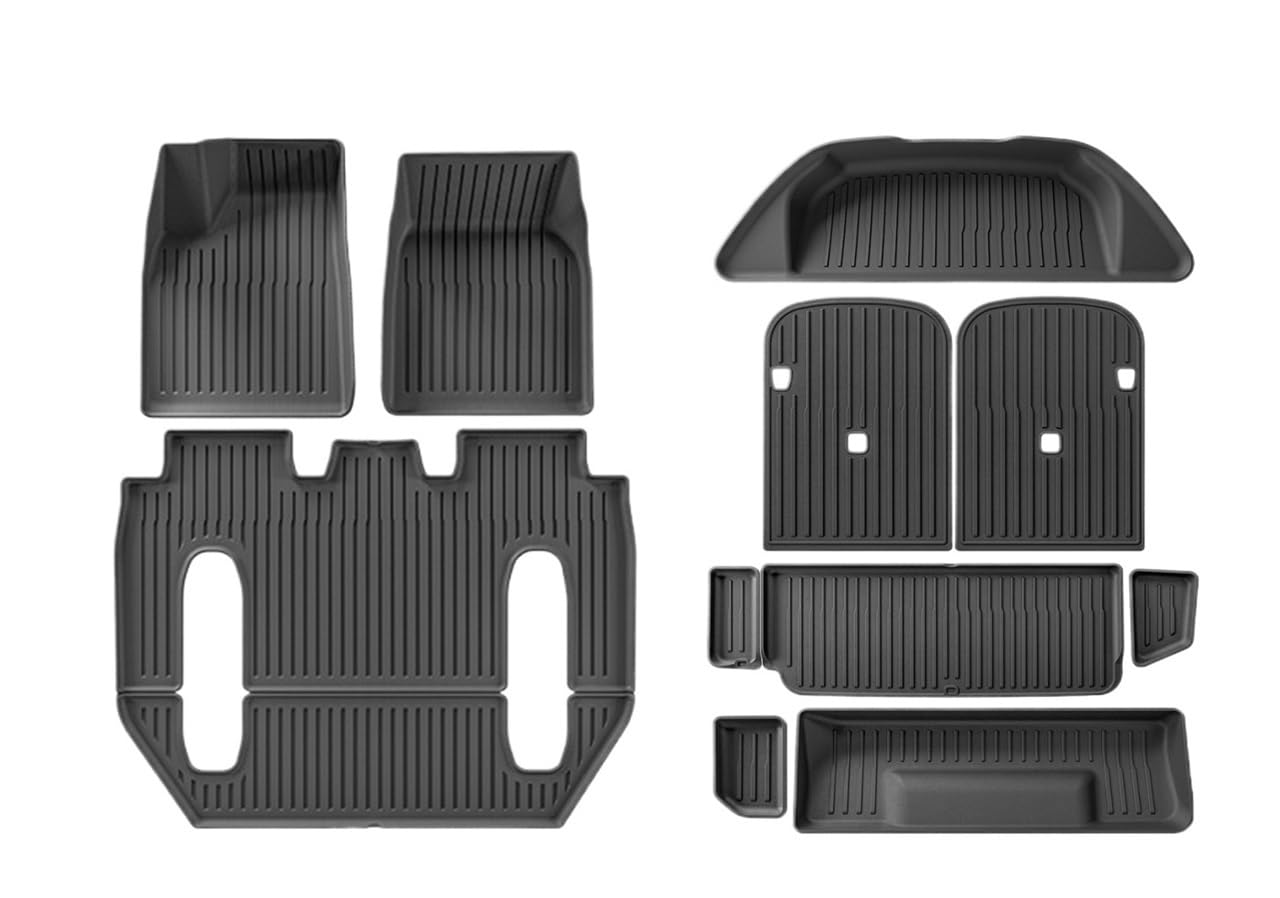 Volle Umgeben Kofferraummatte Für Modell X 2024 2023 2022 5 6 7 Sitzer Auto-Fußmatten, Komplettes Set, Bodenbeläge, Rücksitzbezug, Kofferraummatten Und Laderaumauskleidungen von NCVCB