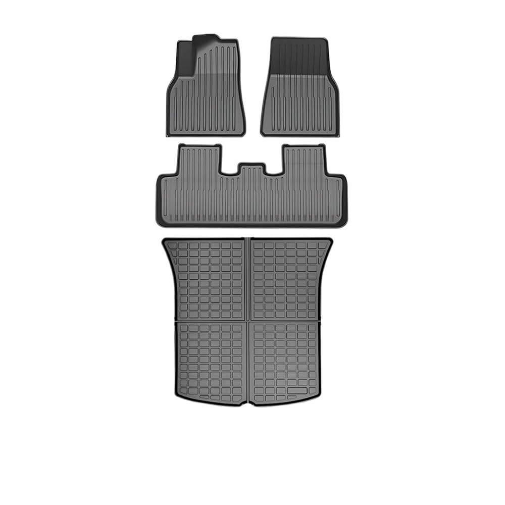 Volle Umgeben Kofferraummatte Für Modell Y 5 7-Sitzer 2024 2023 2022 2021 2020 Auto-Fußmatten Kofferraummatte Cargo-Liner Mit Rückenlehnenmatte von NCVCB