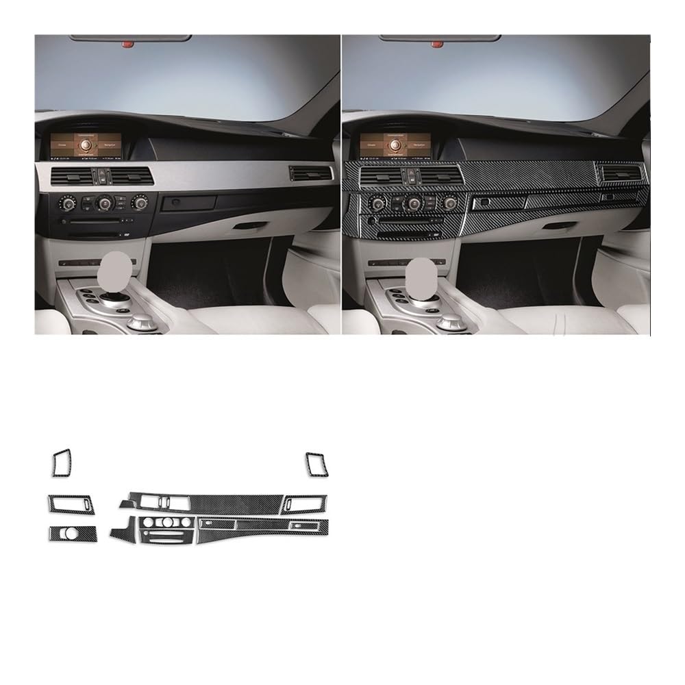 Automobilinnenraum Für 5 Series Für E60 2004 2005 2006 2007 Center Console Dashboard Getriebe Set Abdeckung Aufkleber Innen Autodekoration Innenraum von NCXKZLH