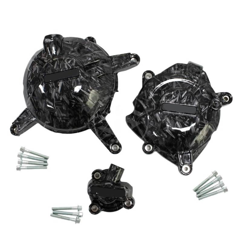 NCXKZLH Motorrad Motor KurbelgehäUse Abdeckung Für YA&MAHA MT-03 2016-2022 YZF-R125 2014 YZF-R3 2015-2022 Motorrad Zubehör Motor Schutz Abdeckung Carbon Faser von NCXKZLH