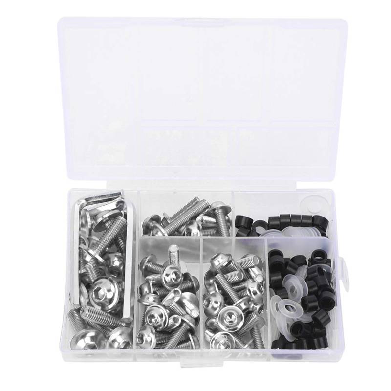 NDNCZDHC 158pcs / Set Universal Verkleidungsschrauben Dichtungsschlüssel Kit Motorradzubehör (Silver) von NDNCZDHC