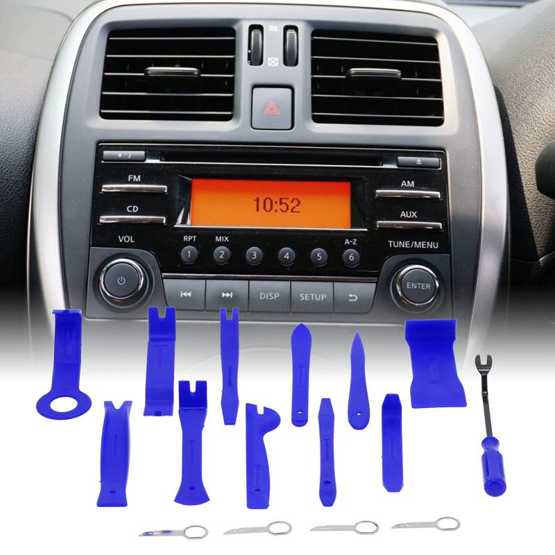 NDNCZDHC 16PCS Trim Removal Tool Kit No Scratch Car Trim Removal Tool Kit for Car Door Panel Instrument Desk Instrument Panel (Blue) von NDNCZDHC