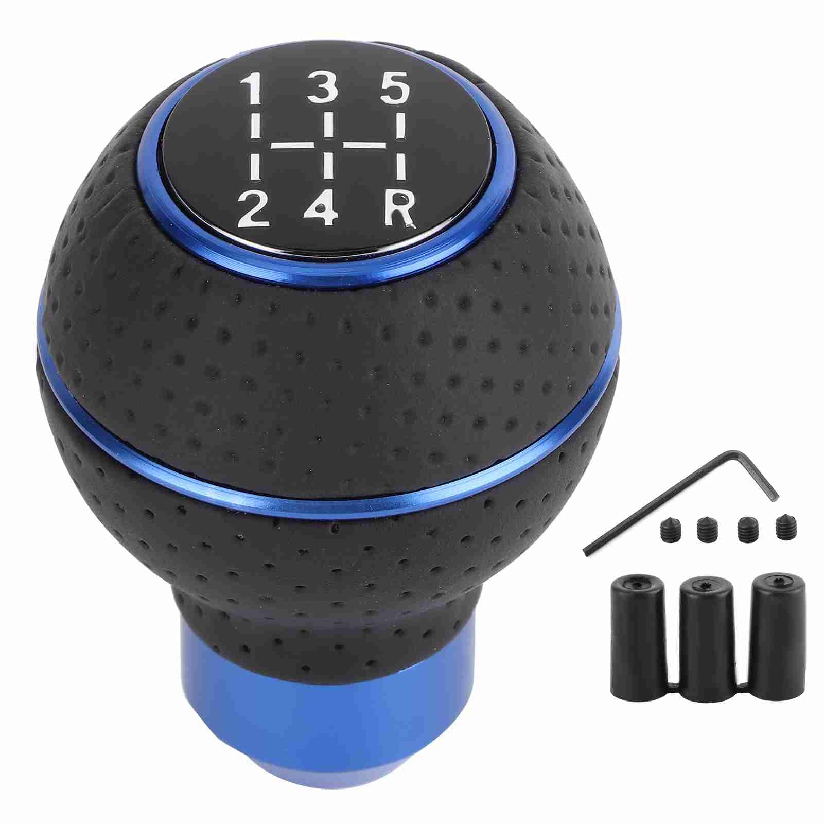 NDNCZDHC 5 Speed Gear Shift Knob Stick Aluminium Alloy and Leather Manual Automobiles Accessory (B (Blue)) von NDNCZDHC