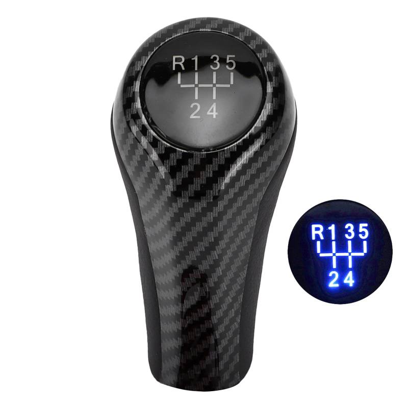 NDNCZDHC 5 Speed Shift Knob Lever with Light Carbon Fiber Style Replacement for 1 3 5 6 7 Series X1 X3 Z4 Z5 M3 von NDNCZDHC