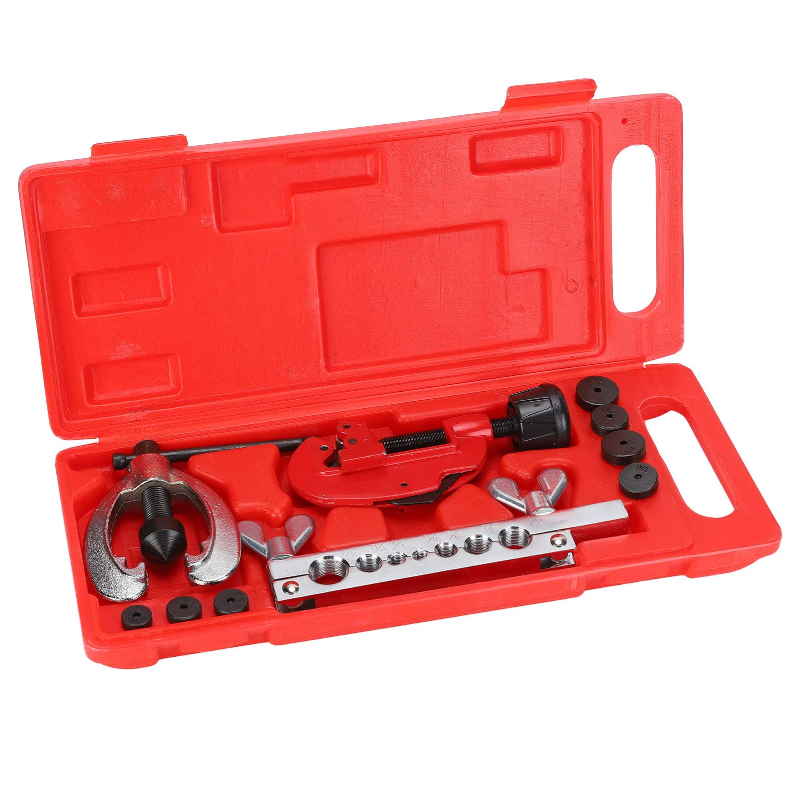 NDNCZDHC Bremsleitung Flacking Tool Kit Doppelte Single mit Schläuchenschneider, Bremsleitung Reparaturkit für Kupfer, Messingschläuche, Flacking -Werkzeug mit 7 -starken von NDNCZDHC