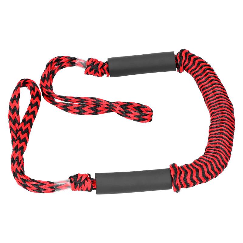 NDNCZDHC Dockleinen für Boote, dehnbares Bootsseil, 4 Fuß Festmacher-Bungee-Bootsanlegeleine für Skiponton-Kajakzubehör, 1000-kg-Lager (Red and Black Ripples) von NDNCZDHC