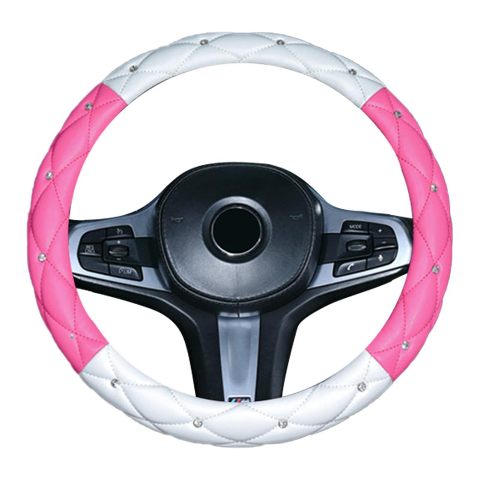 Sparkly Steering Wheel Cver, PU Anti-Rutsch Strass Rad Cver Lenkung Mädchen Lenkrad Cver Auto Lenkrad Cver Sparkly mit Strass Glitzer Lenkrad Cver für Fahrzeug von NEECS