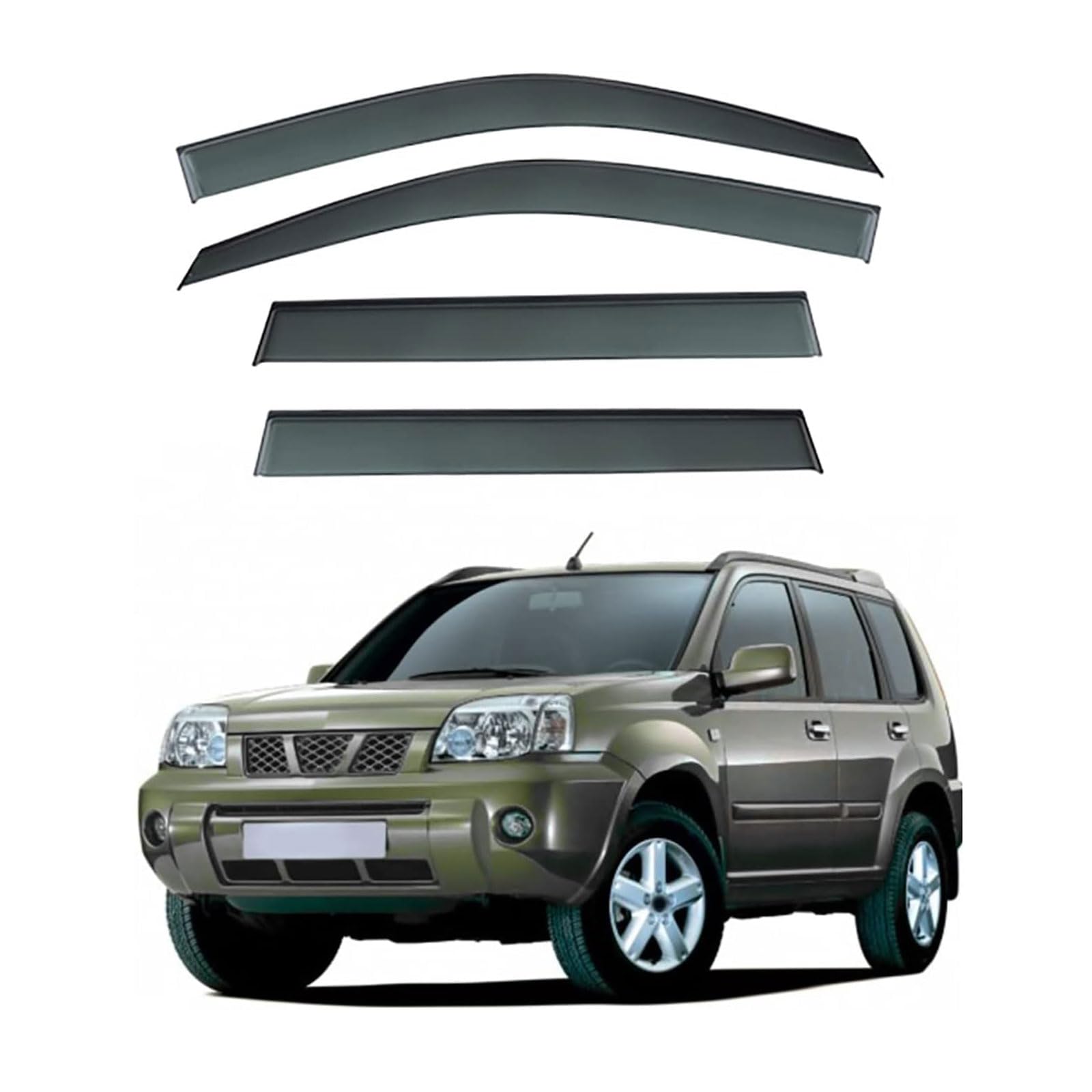 4 Stück Windabweiser Auto Regenabweiser Regenschutz für Nissan X-Trail MK1-T30 2000-2006, Windabweiser Autofenster Seitenscheiben Vorn und Hinten Zubehör von NEFLUM