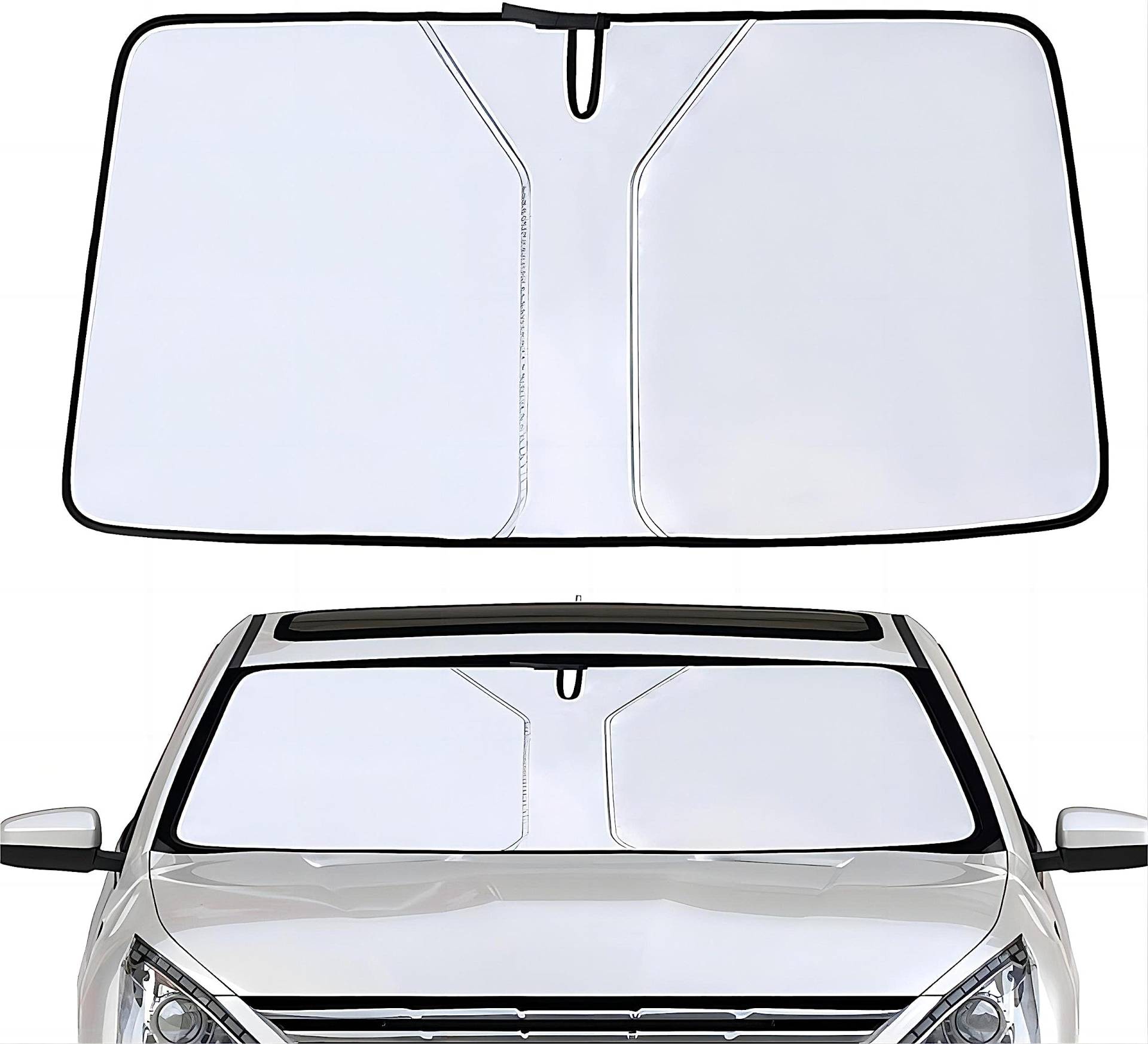 Sonnenschutz Auto Frontscheibe für Skoda Fabia 2014-2023, Faltbare Windschutzscheibe Car Sun Shades Sonne UV Staub Wasserbeständig Auto Zubehör,Silver von NEFLUM