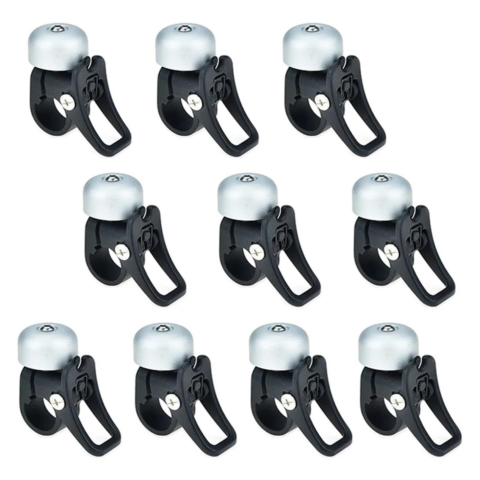 NEGRO 10PCS Elektroroller Glocke,Fit for Xiaomi, M365 Pro 1S Sicherheitswarnung Alarm Teile Horn Ring mit Quick Release Mount Soundgerät für Elektroroller(10pc (sliver)) von NEGRO