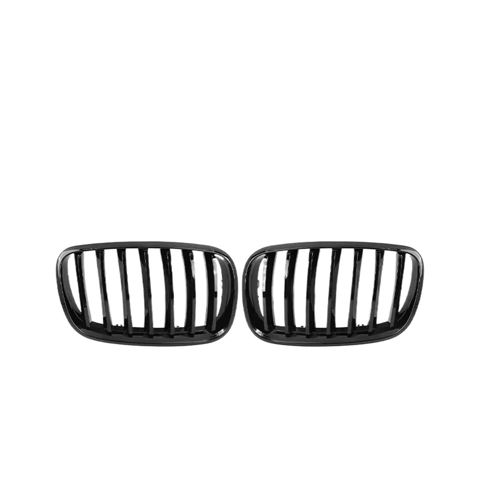 NEGRO 2-teiliger Auto-Frontgrill, passend for X5 E70 2006–2013, Stoßstangen-Frontgitter, Autozubehör Frontstoßstangengitter(Single Gloss Black) von NEGRO